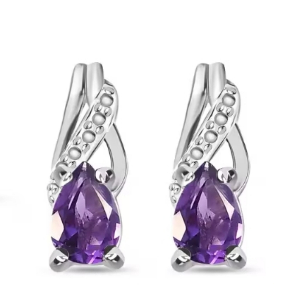 Sterling Silver Amythest Earrings